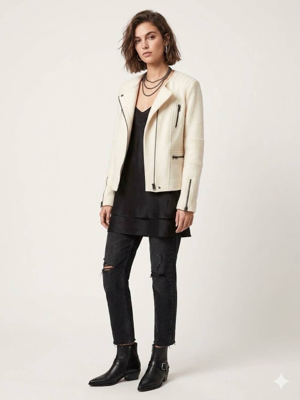 Vince Cream/off white Moto Jacket